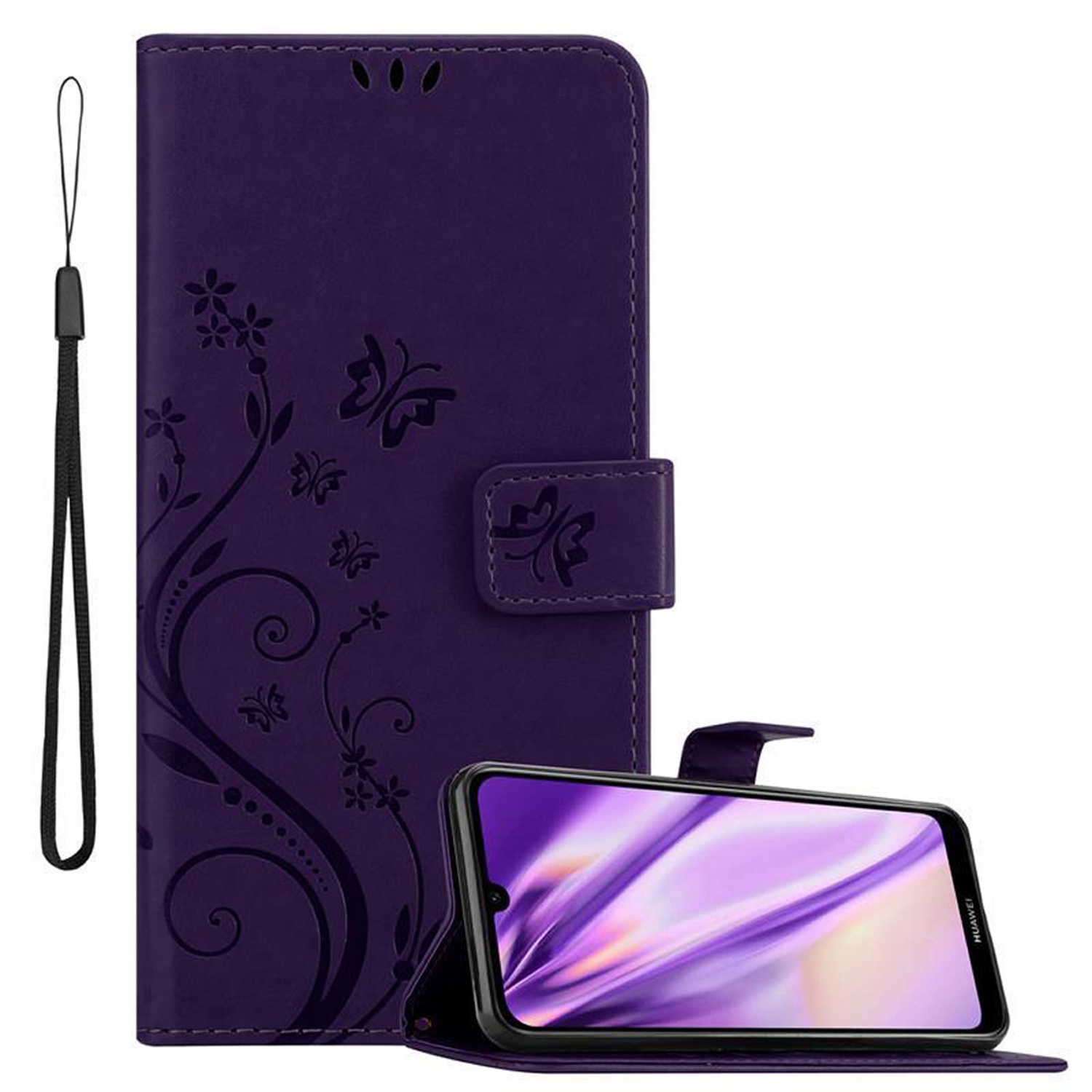 Case for Huawei Y6 2019 Phone Cover Protection Flower Book Wallet - Picture 12 of 51