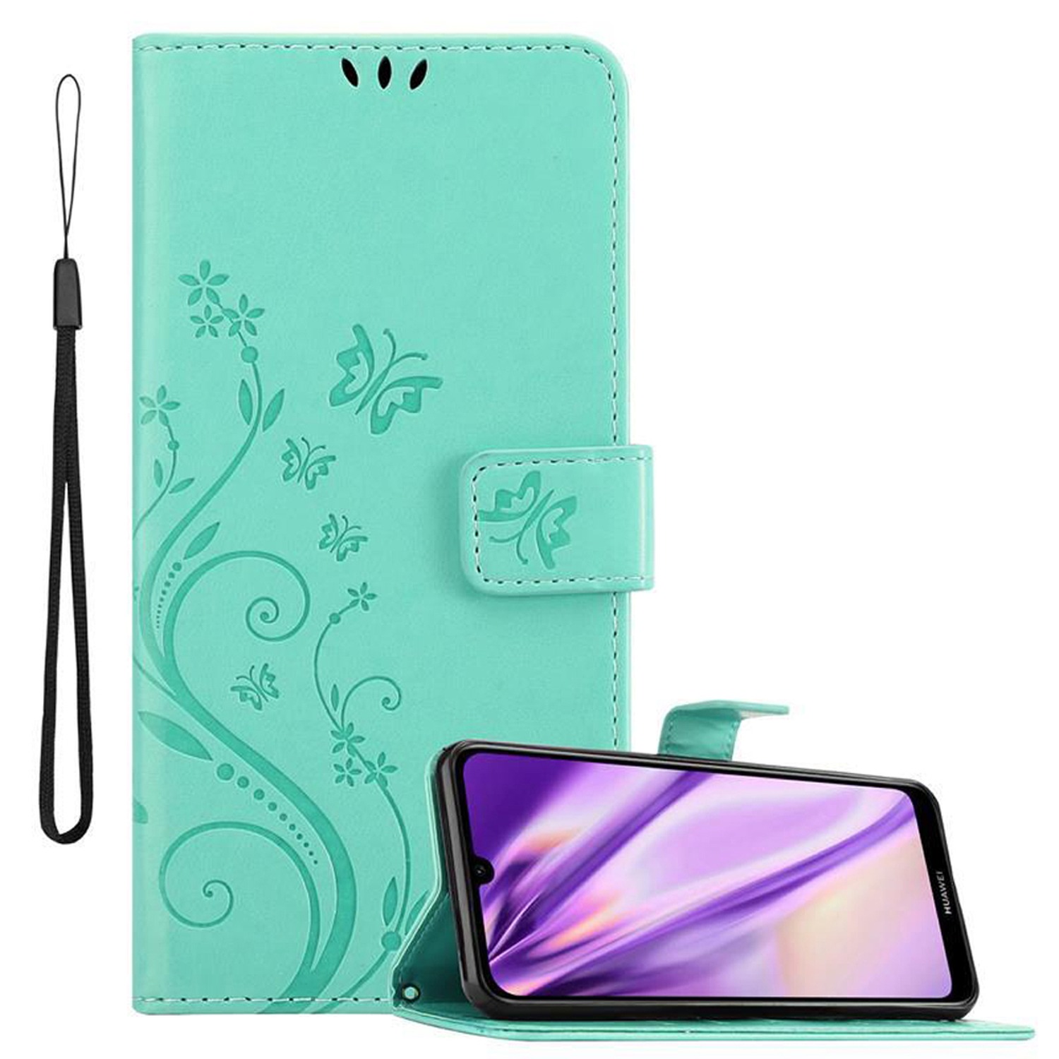 Case for Huawei Y6 2019 Phone Cover Protection Flower Book Wallet - Picture 42 of 51