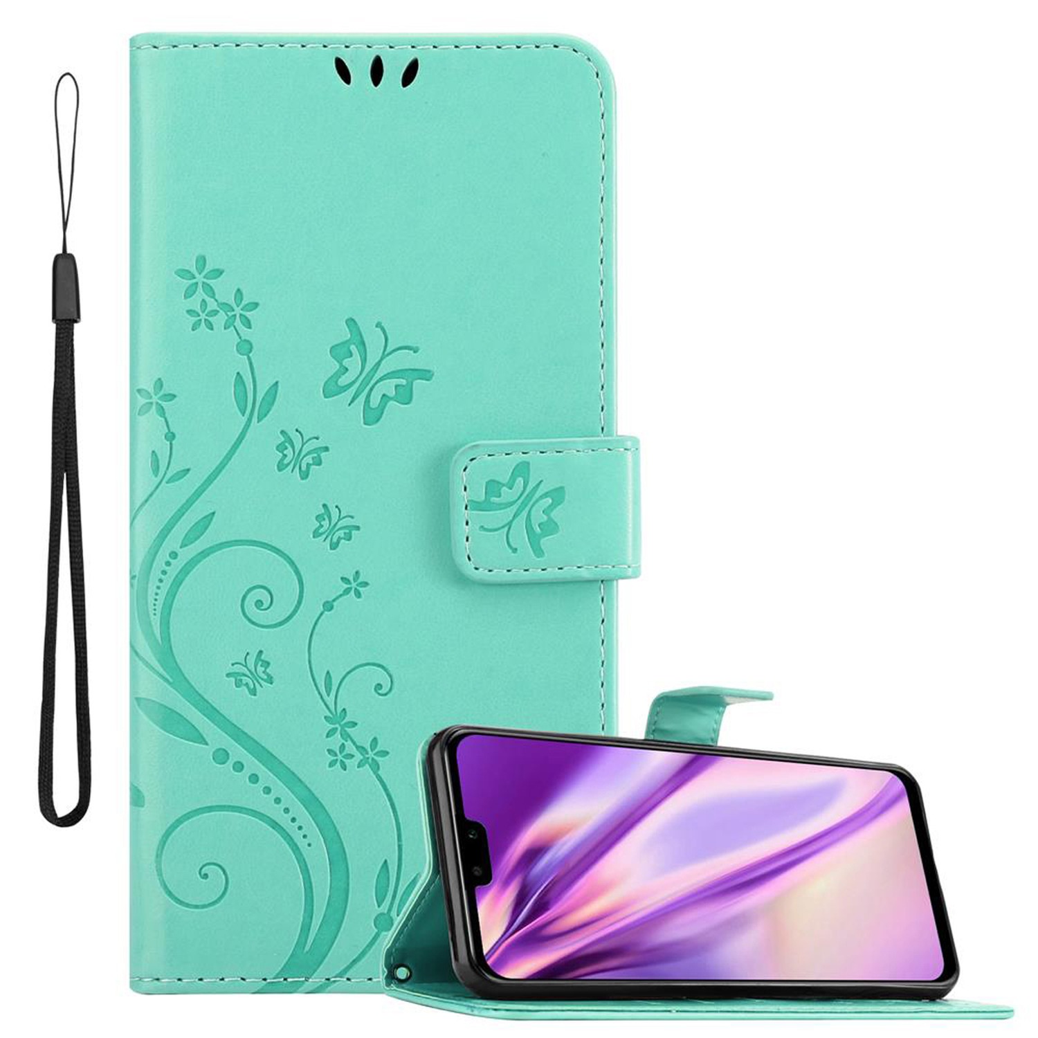Funda para teléfono Huawei Y9 2019 cubierta protección flor libro billetera - Imagen 42 de 51