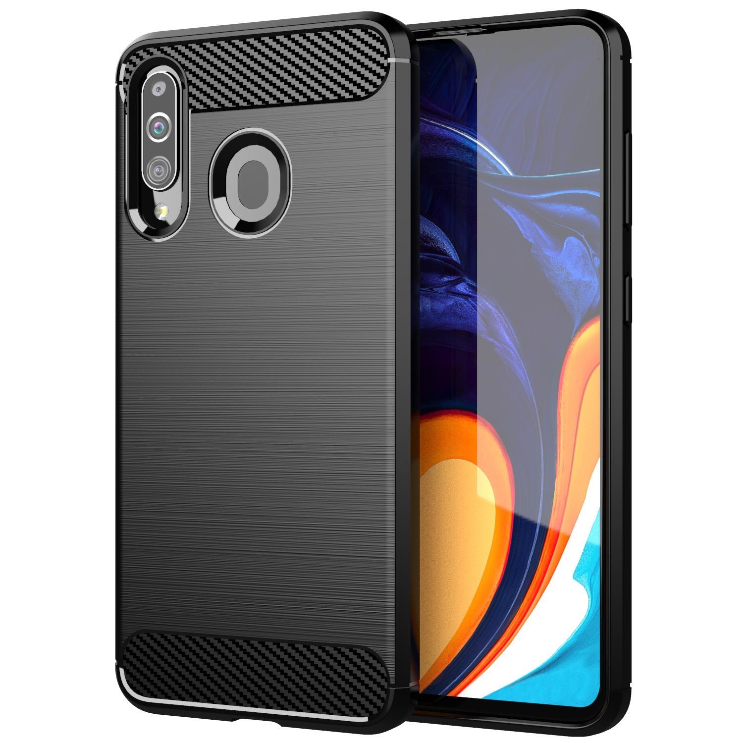Case for Samsung Galaxy A20s Protection Phone Cover TPU Silicone Carbon - Photo 2 sur 25