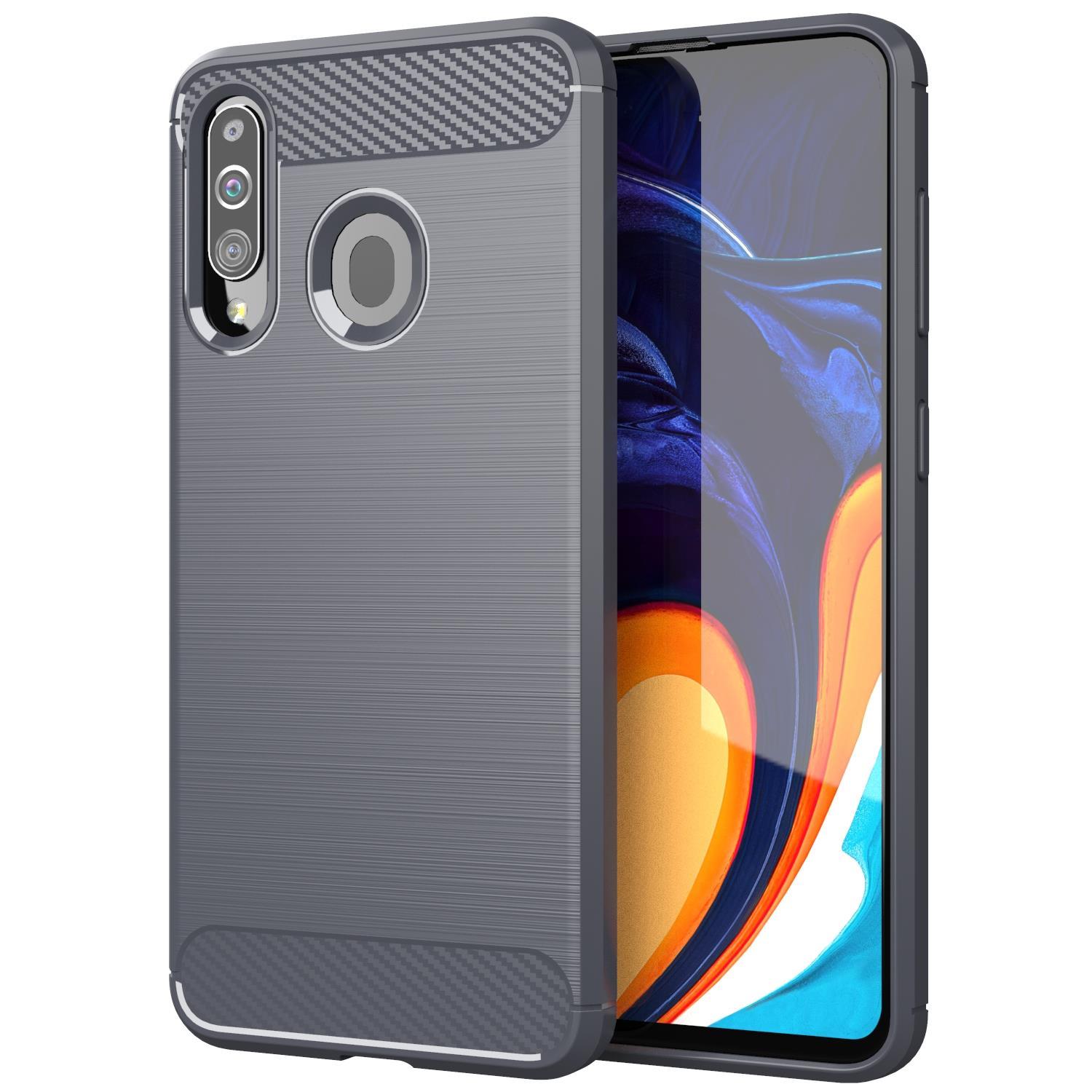 Case for Samsung Galaxy A20s Protection Phone Cover TPU Silicone Carbon - Photo 18 sur 25