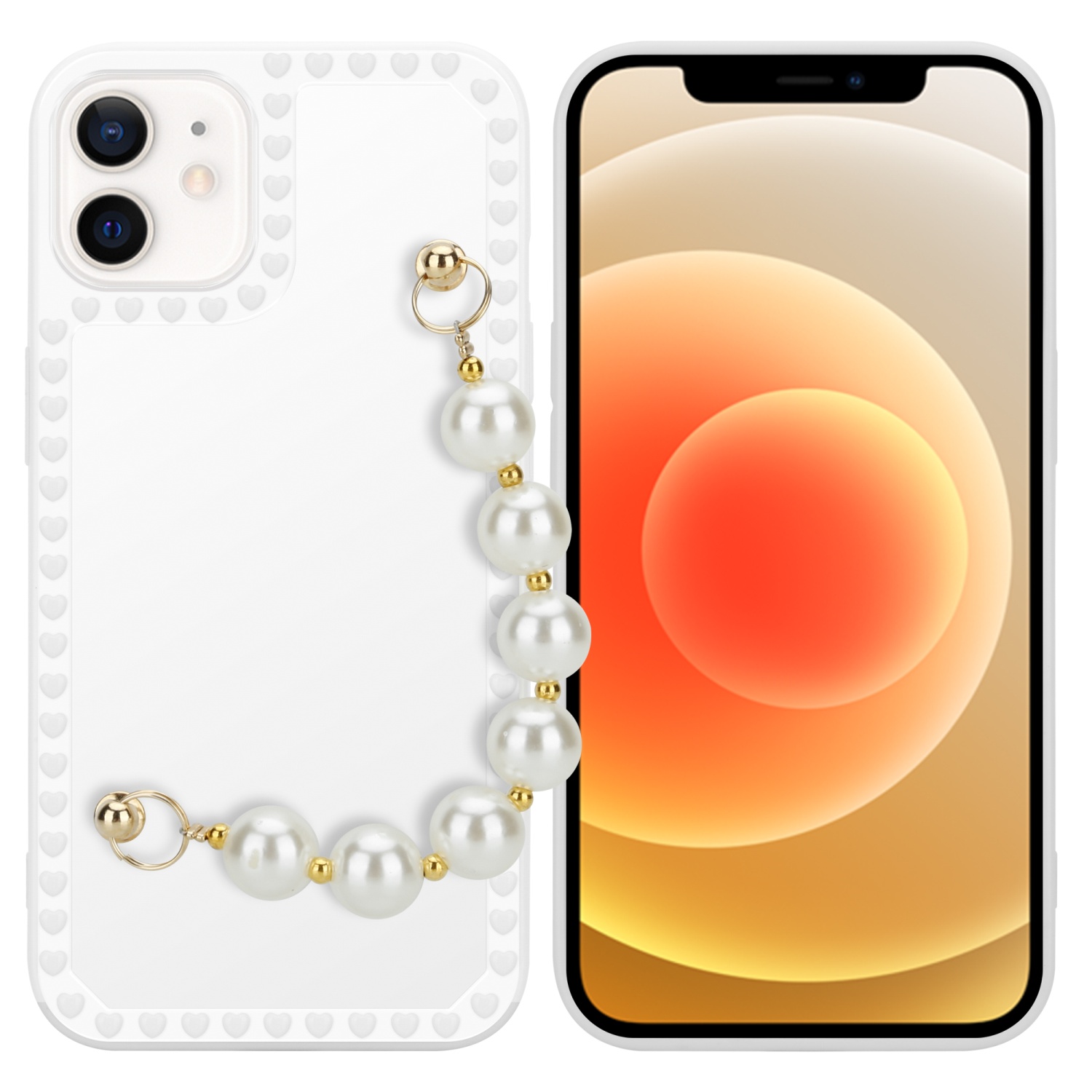 Funda para Apple iPhone 12 Funda Protectora TPU Silicona Muñeca Cadena - Imagen 10 de 17