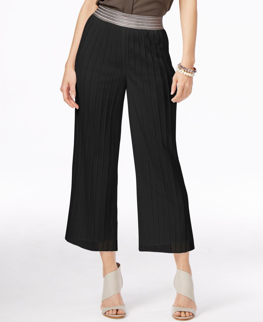 Alfani Women's Petite Metallic Culotte (Black, XL) | eBay