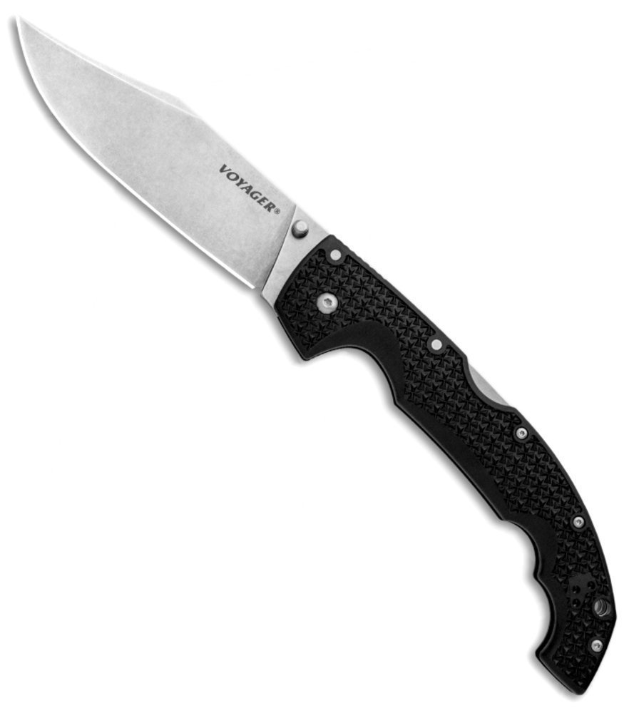 Cold Steel Voyager Extra Large Folding Knife, Plain Edge, GrivEx
