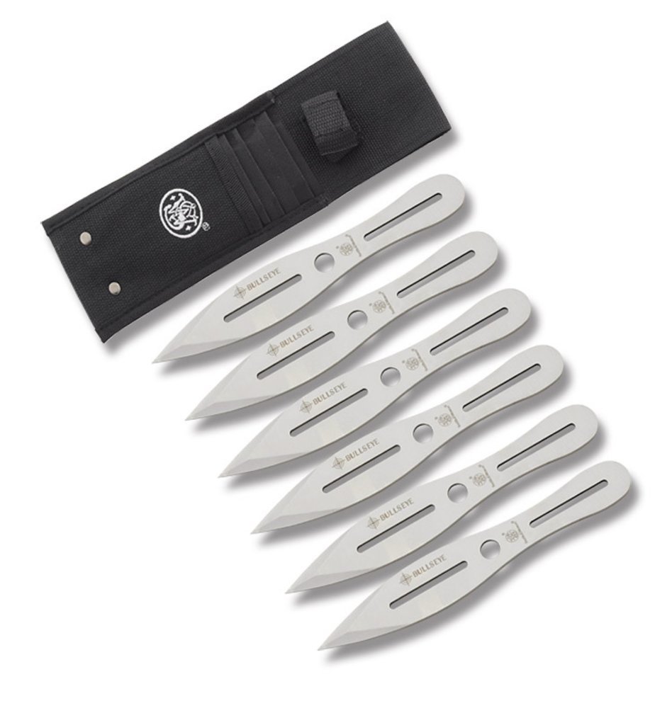 Smith &amp; Wesson Throwing Knife Set, 6 Knives 8-inch, Nylon Sheath # ...