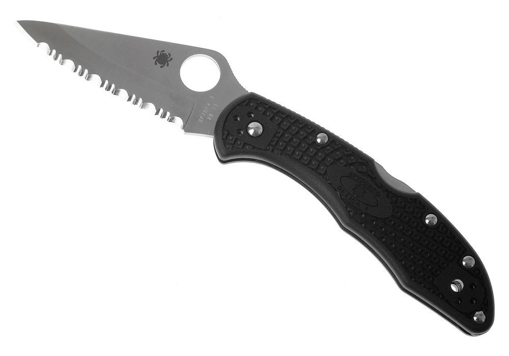 Spyderco Delica 4 Folding Knife, Full Serrated Blade, FRN Handle, Black C11SBK 716104001057 eBay