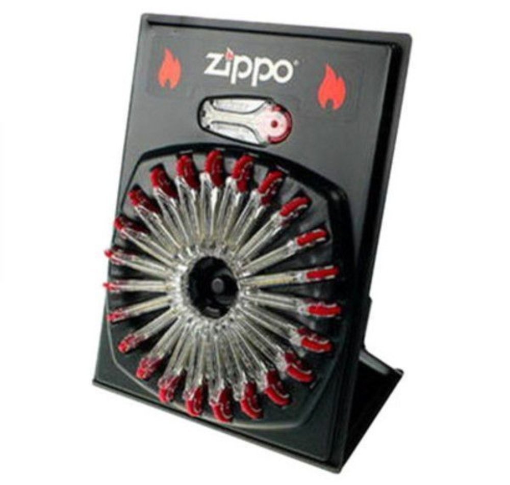 24 Zippo Dispensers (6 Flints Each), Wheel Display For Windproof Lighters 2406C eBay