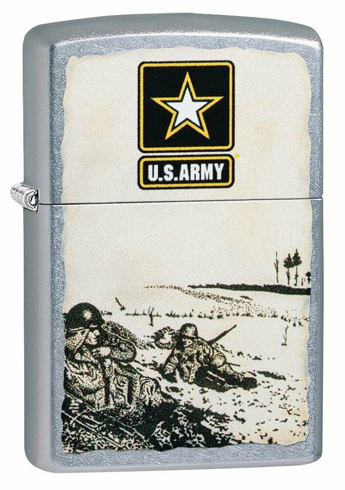 Zippo USA Army Military Vintage Look Genuine Street Chrome Pocket