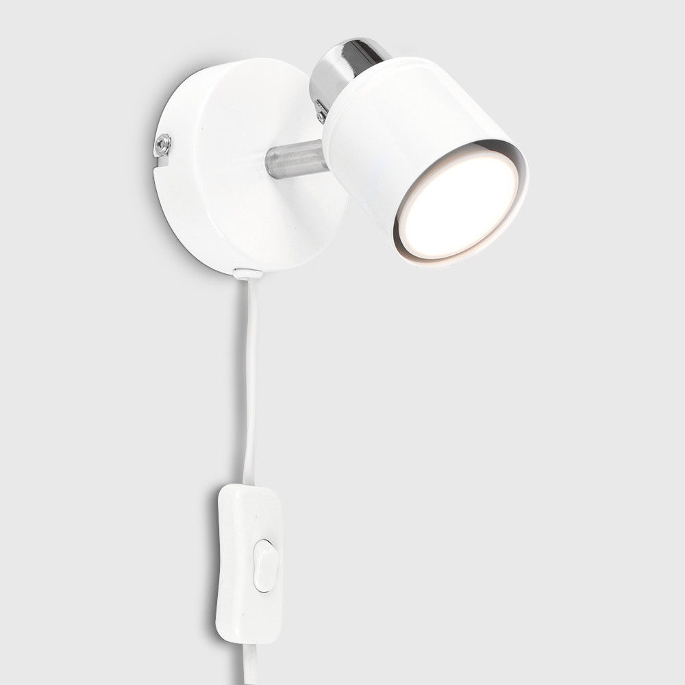 Easy Fit Plug In LED GU10 Bulb Single Wall Light Adjustable Spot Lights Lighting eBay