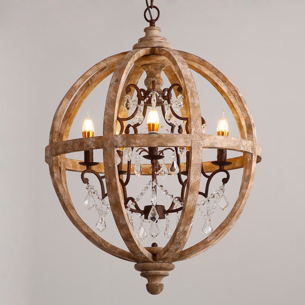 Rustic Wood and Rusty Metal Chandelier natural | Rustic Rustic Wood and Rusty Metal Chandelier natural | Rustic