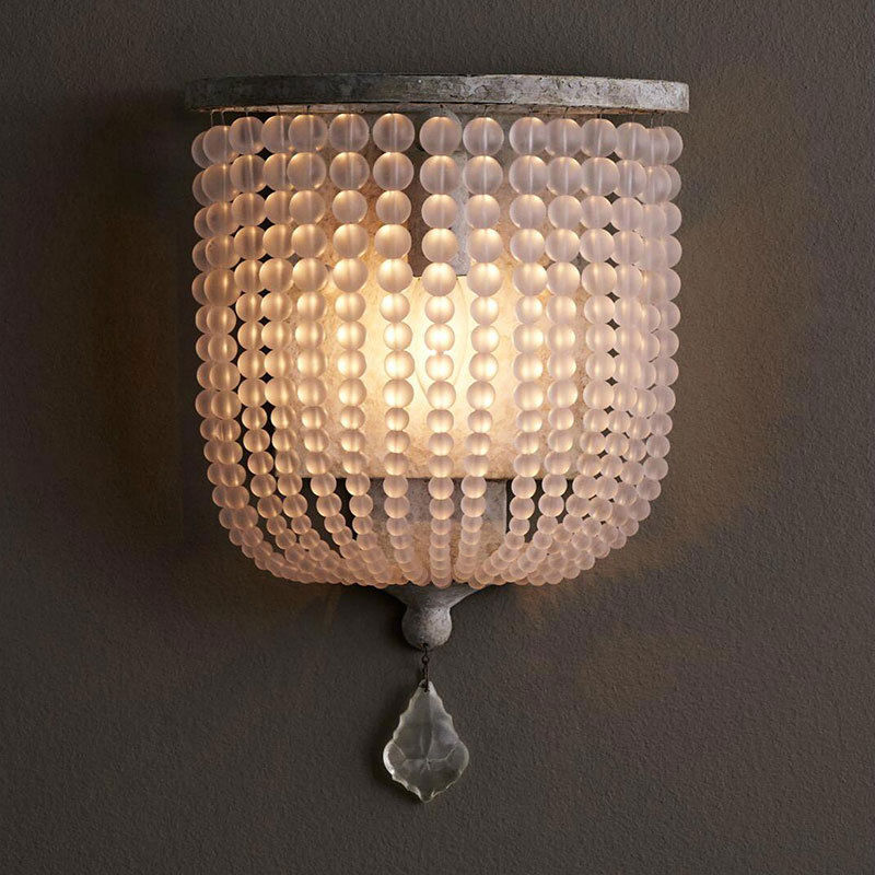 Rustic Single Light Wood/Crystal Beaded Decorative Indoor ... Rustic Single Light Wood/Crystal Beaded Decorative Indoor ... on Wood Wall Sconces Decorative Lighting id=67289