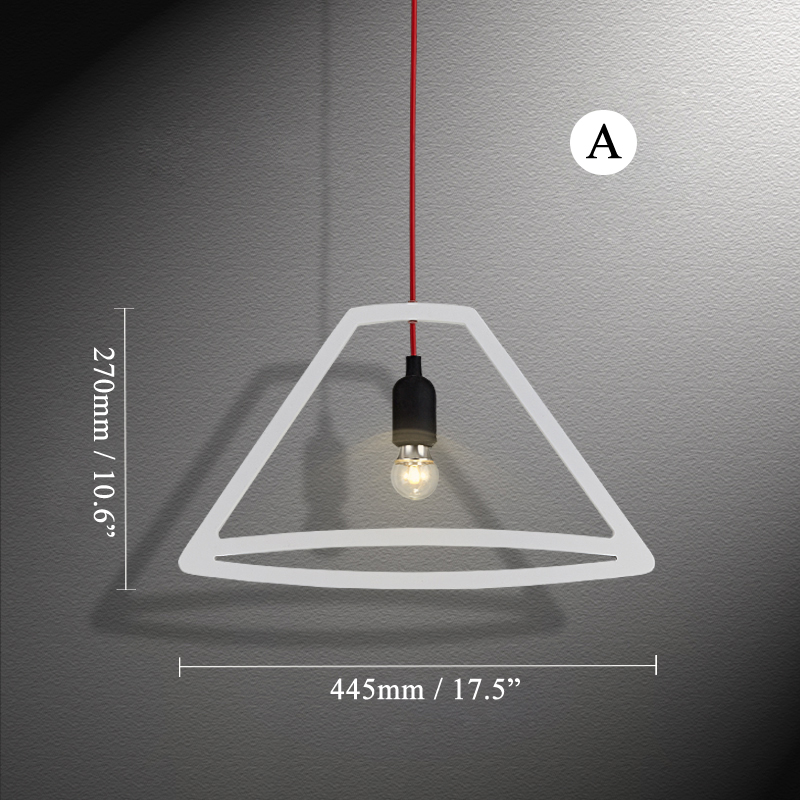 Homary Simple Metal Framework White Hanging Pendant Light Ceiling