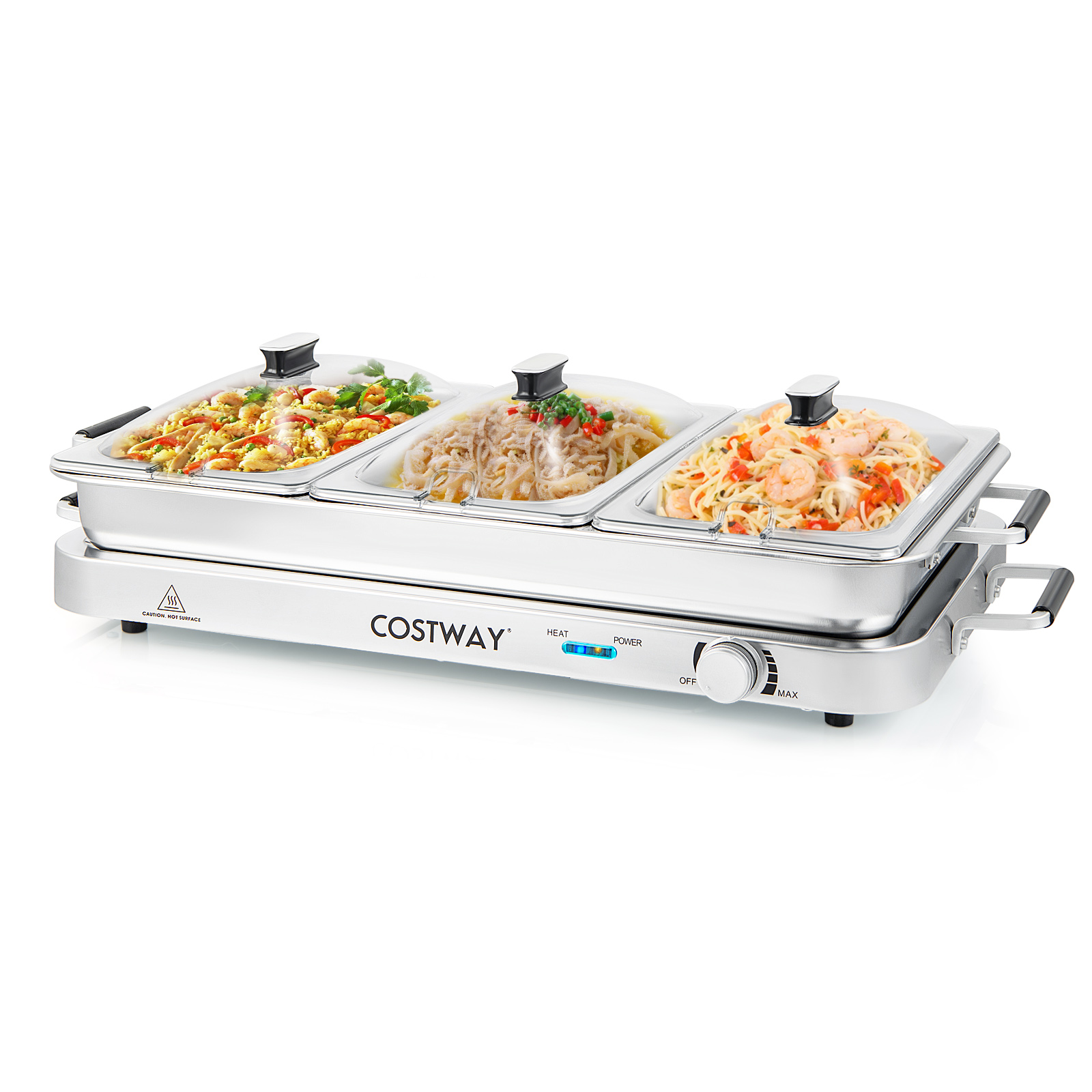 Food Warmer Buffet Server 450W Stainless Steel Electric Warming Tray for Parties - Picture 1 of 10