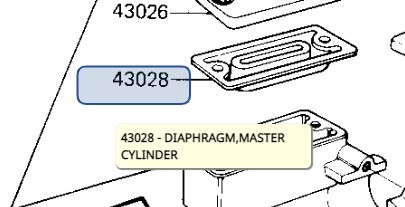 Kawasaki OEM KZ1000 KZ1300 Master Cylinder Diaphragm 43028