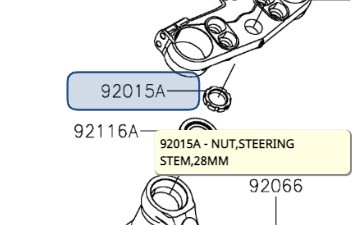 Kawasaki OEM 1992-2020 Kx250 Kx250f Steering Stem Nut 28M 92015