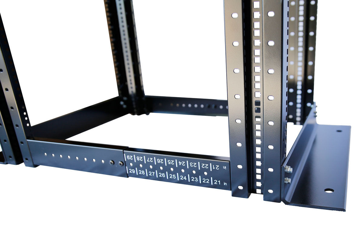 27U 4 Post Open Frame 19/" Network Server Rack Cabinet Adjustable Depth 24/"-37/"