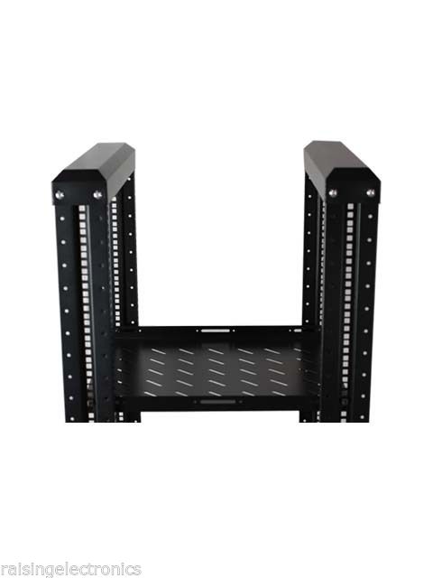 27U 4 Post Open Frame Network Server Rack 19/" 17/" Deep With 3 Pairs of L Rails