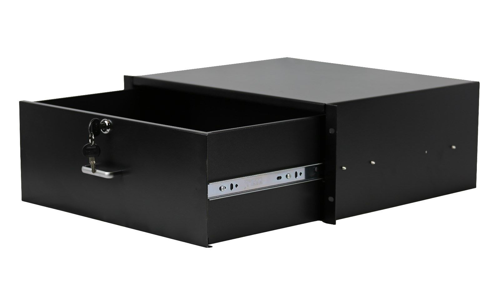 2U Rack Mount DJ 19/" Rack Case Equipment Deep Drawer 2 Space Locking Lockable