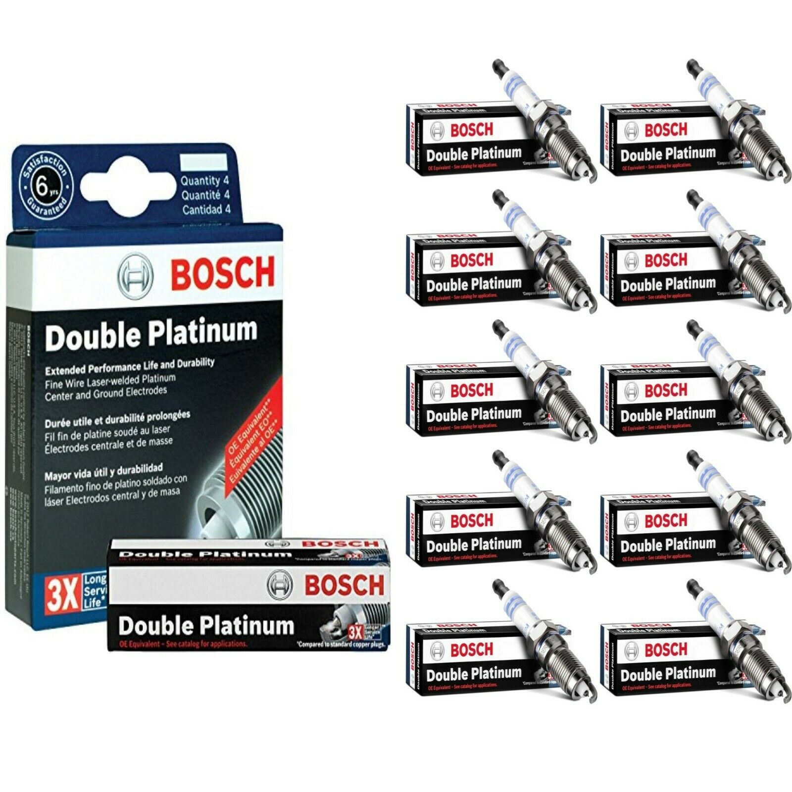 10 X Bosch Double Platinum Spark Plugs For 1999 2004 FORD F 250 SUPER