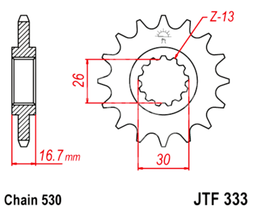 530 JT Sprockets and Drive Chain Kit for Honda CBF1000 2016 - Picture 7 of 12