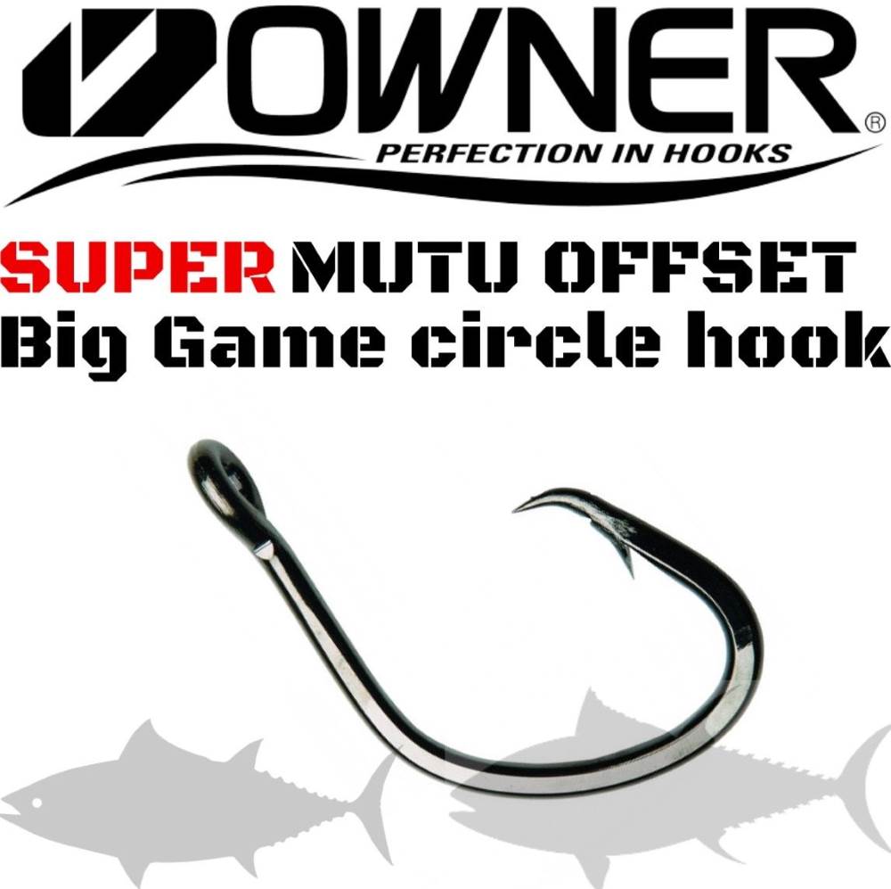 OWNER 5127-261 SUPER MUTU CIRCLE BIG GAME SALTWATER FISH HOOKS 16//0 2 PACK