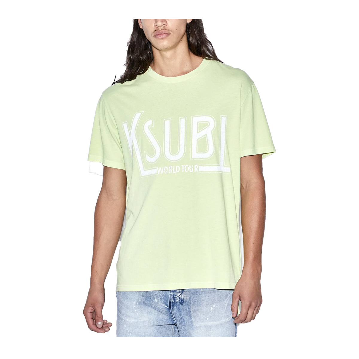 Ksubi Men's Green Ticket Kash Acid Crew Neck T-Shirt MPF22TE050