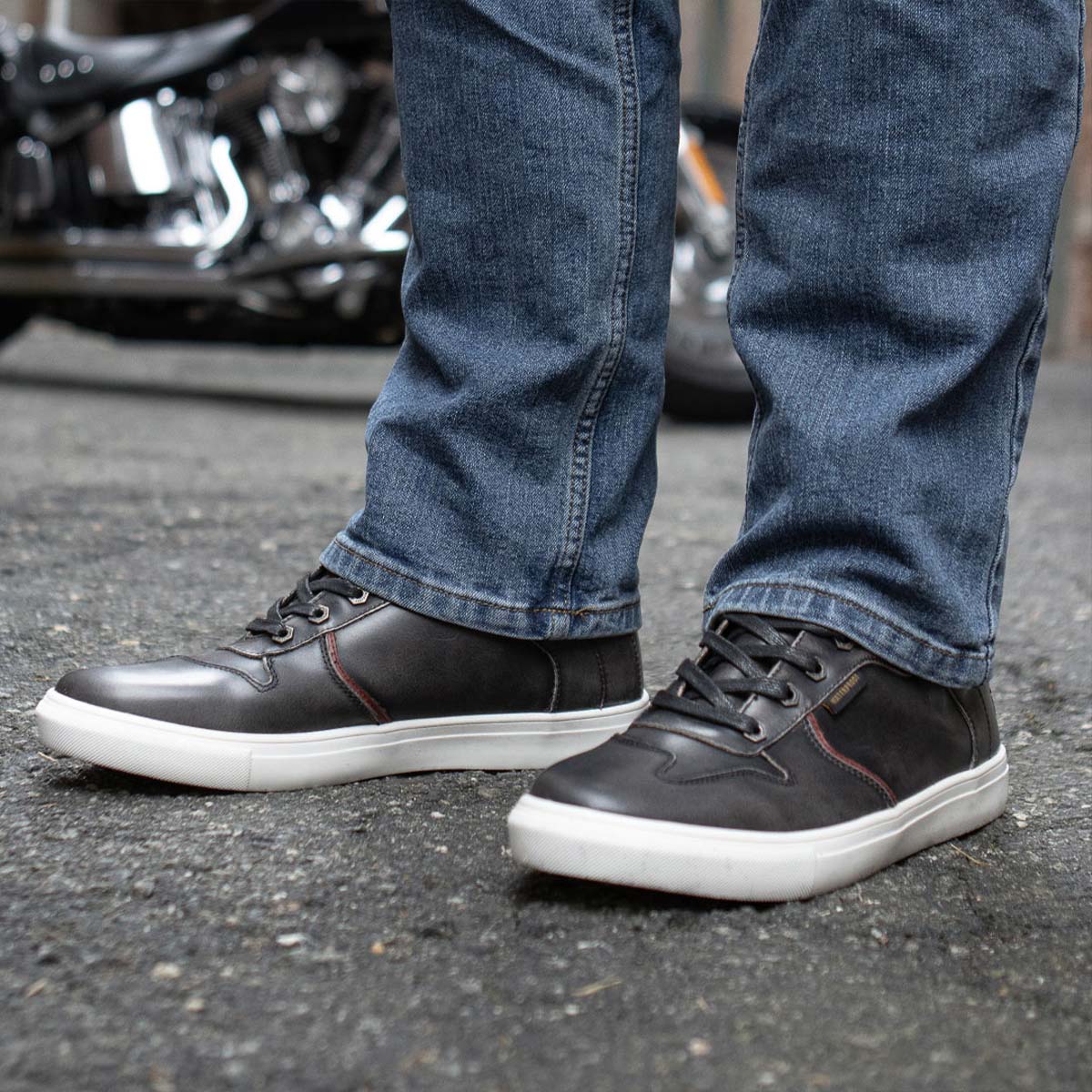 Zapatos informales para montar Milwaukee de cuero reforzados para motociclista callejero para hombre - Imagen 78 de 84