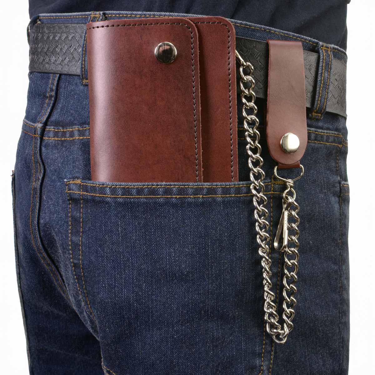 Milwaukee Leather Men's Genuine Leather Bi-Fold Biker Wallets w/ Anti-Theft - Imagen 52 de 234