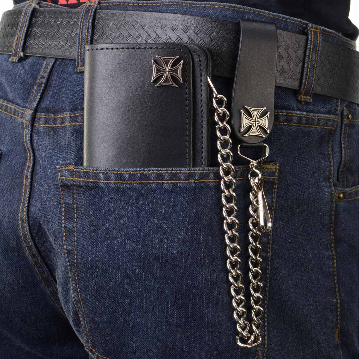 Milwaukee Leather Men's Genuine Leather Bi-Fold Biker Wallets w/ Anti-Theft - Imagen 90 de 234
