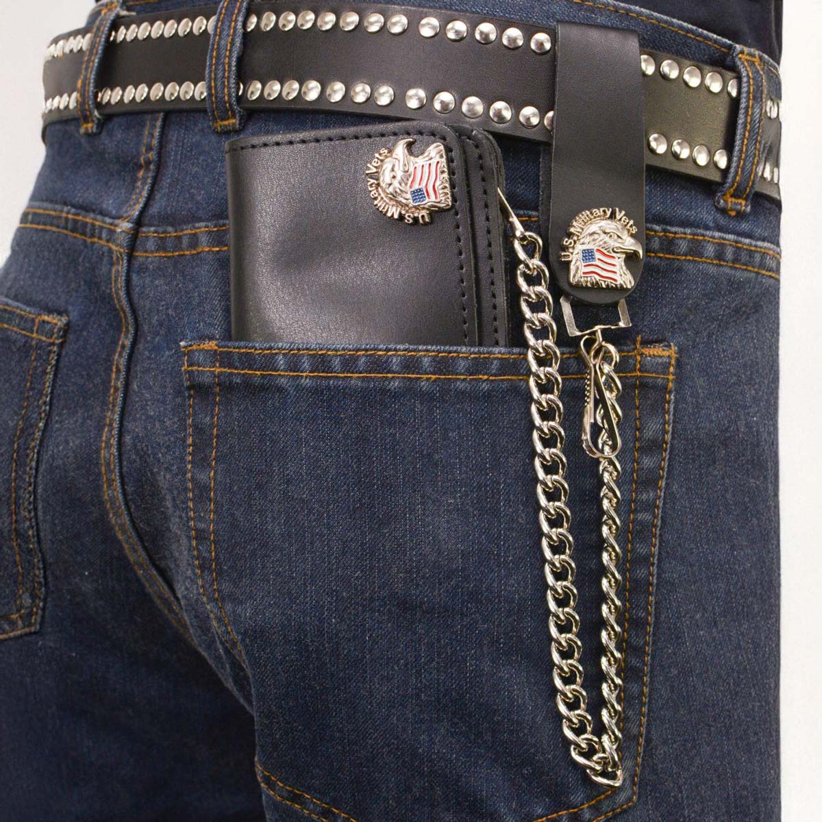 Milwaukee Leather Men's Genuine Leather Bi-Fold Biker Wallets w/ Anti-Theft - Imagen 227 de 234