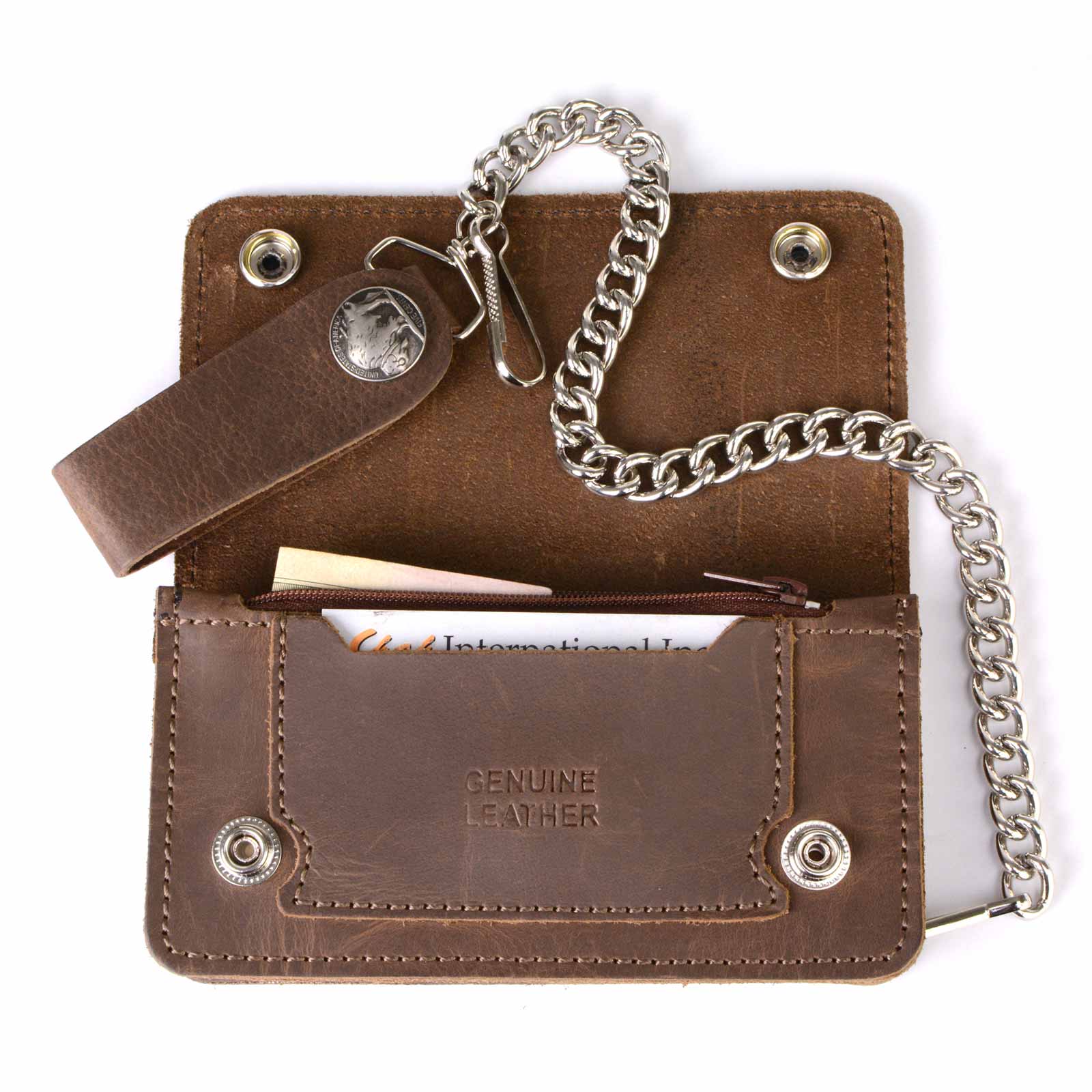 Milwaukee Leather Men's Genuine Leather Bi-Fold Biker Wallets w/ Anti-Theft - Imagen 26 de 234
