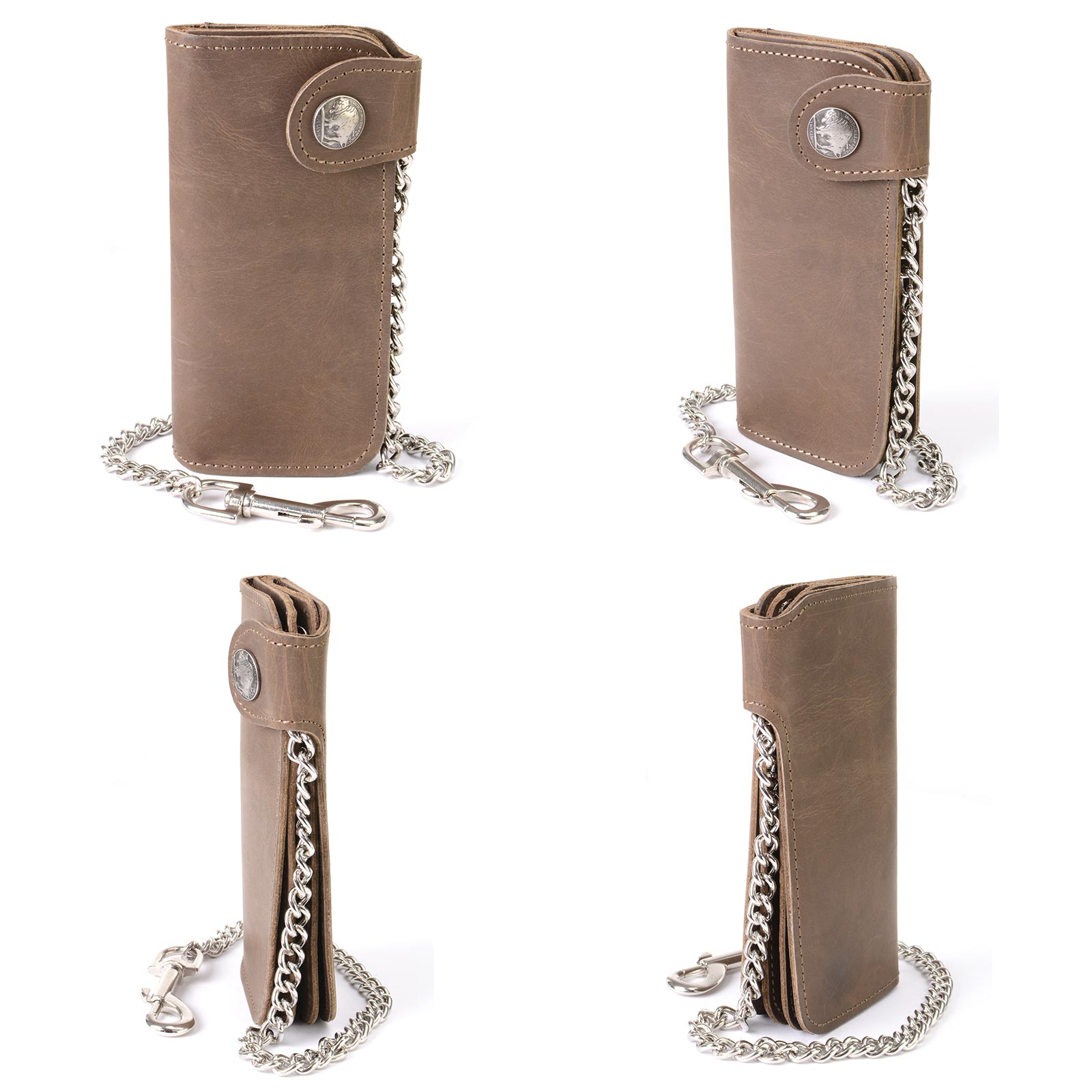 Milwaukee Leather Men's Genuine Leather Bi-Fold Biker Wallets w/ Anti-Theft - Imagen 114 de 234