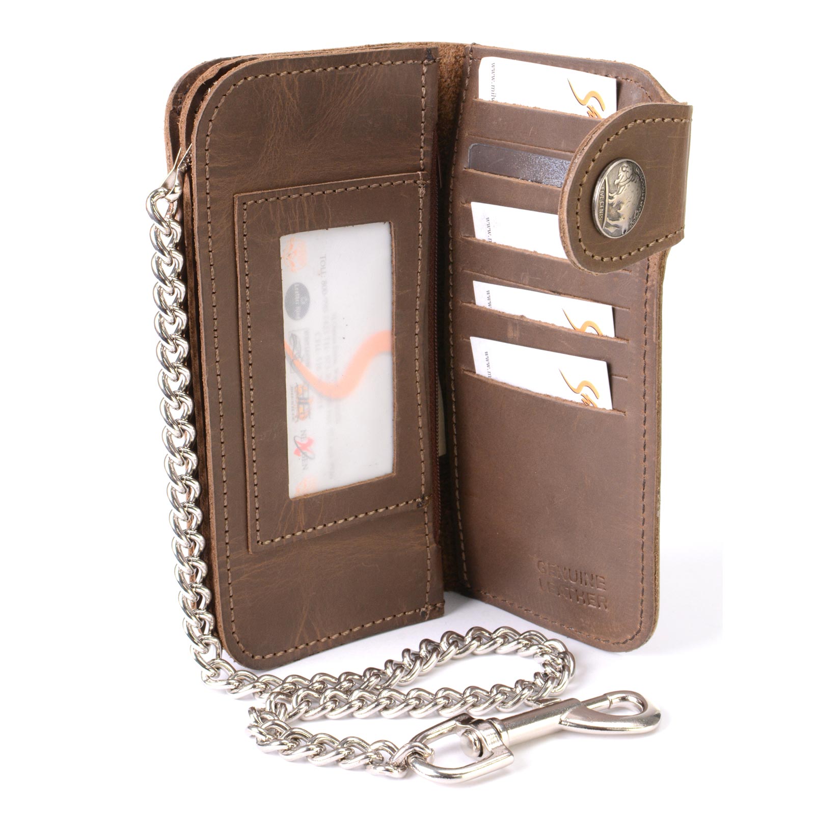 Milwaukee Leather Men's Genuine Leather Bi-Fold Biker Wallets w/ Anti-Theft - Imagen 111 de 234