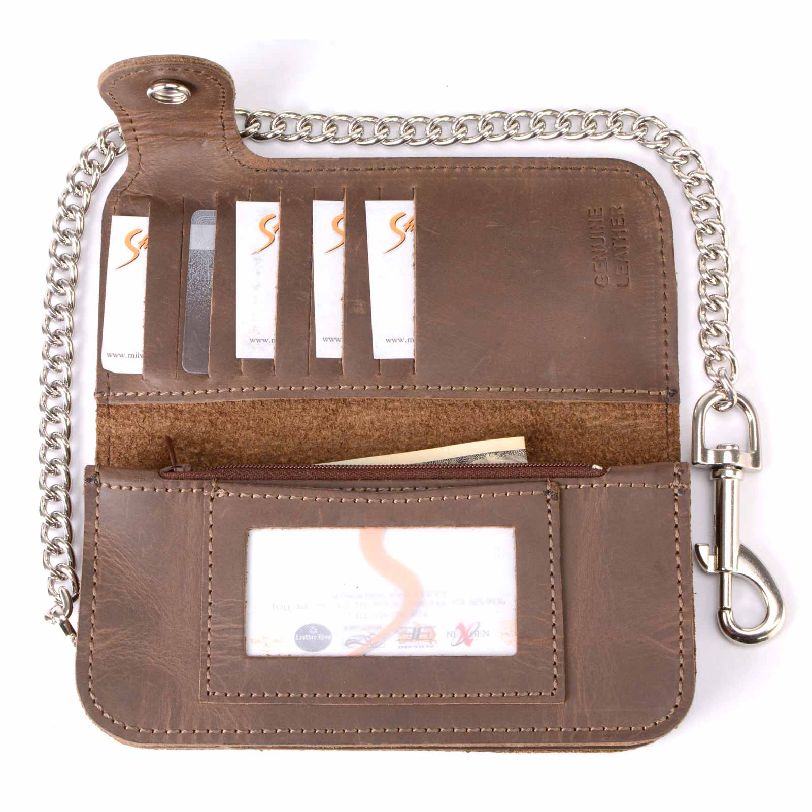 Milwaukee Leather Men's Genuine Leather Bi-Fold Biker Wallets w/ Anti-Theft - Imagen 110 de 234