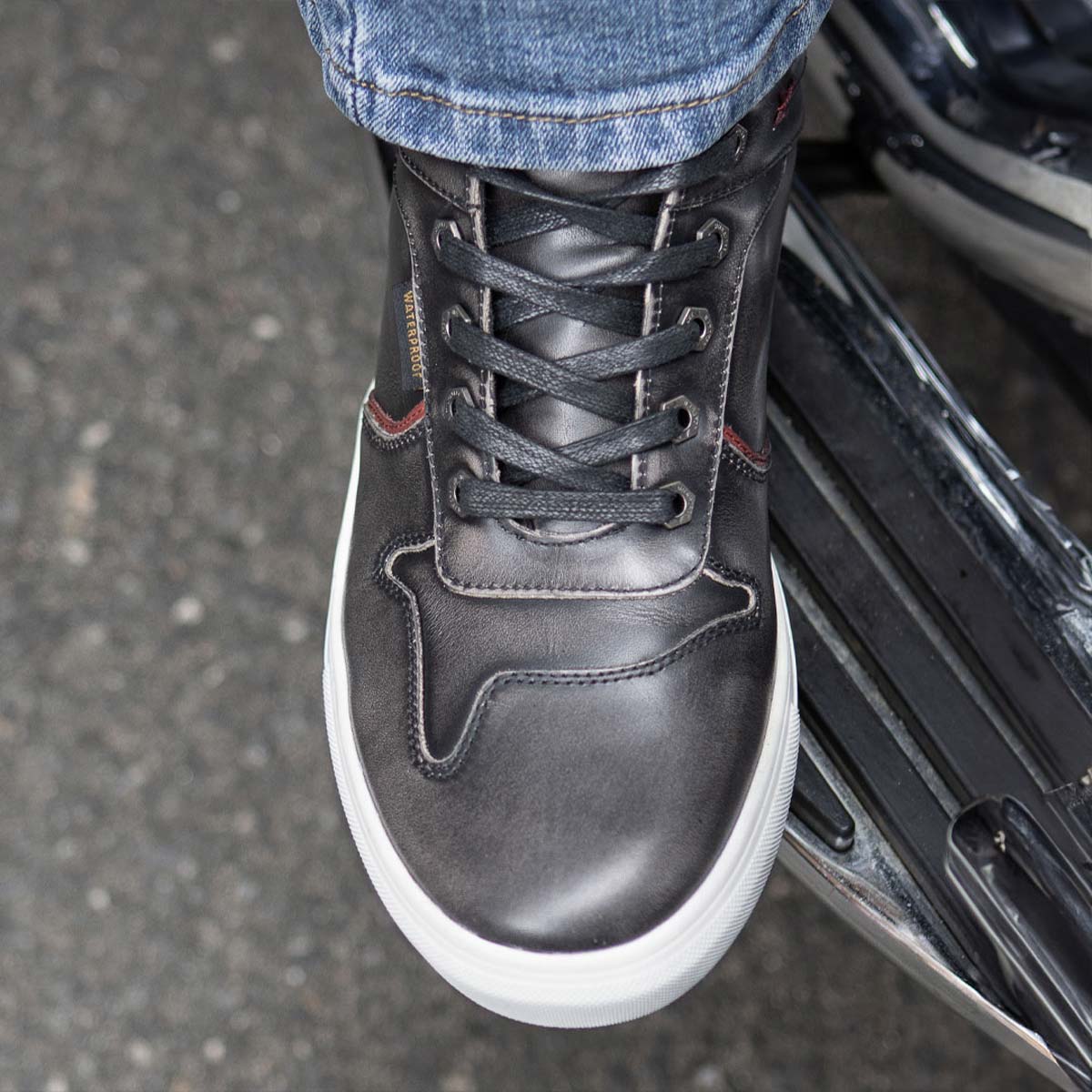 Zapatos informales para montar Milwaukee de cuero reforzados para motociclista callejero para hombre - Imagen 79 de 84