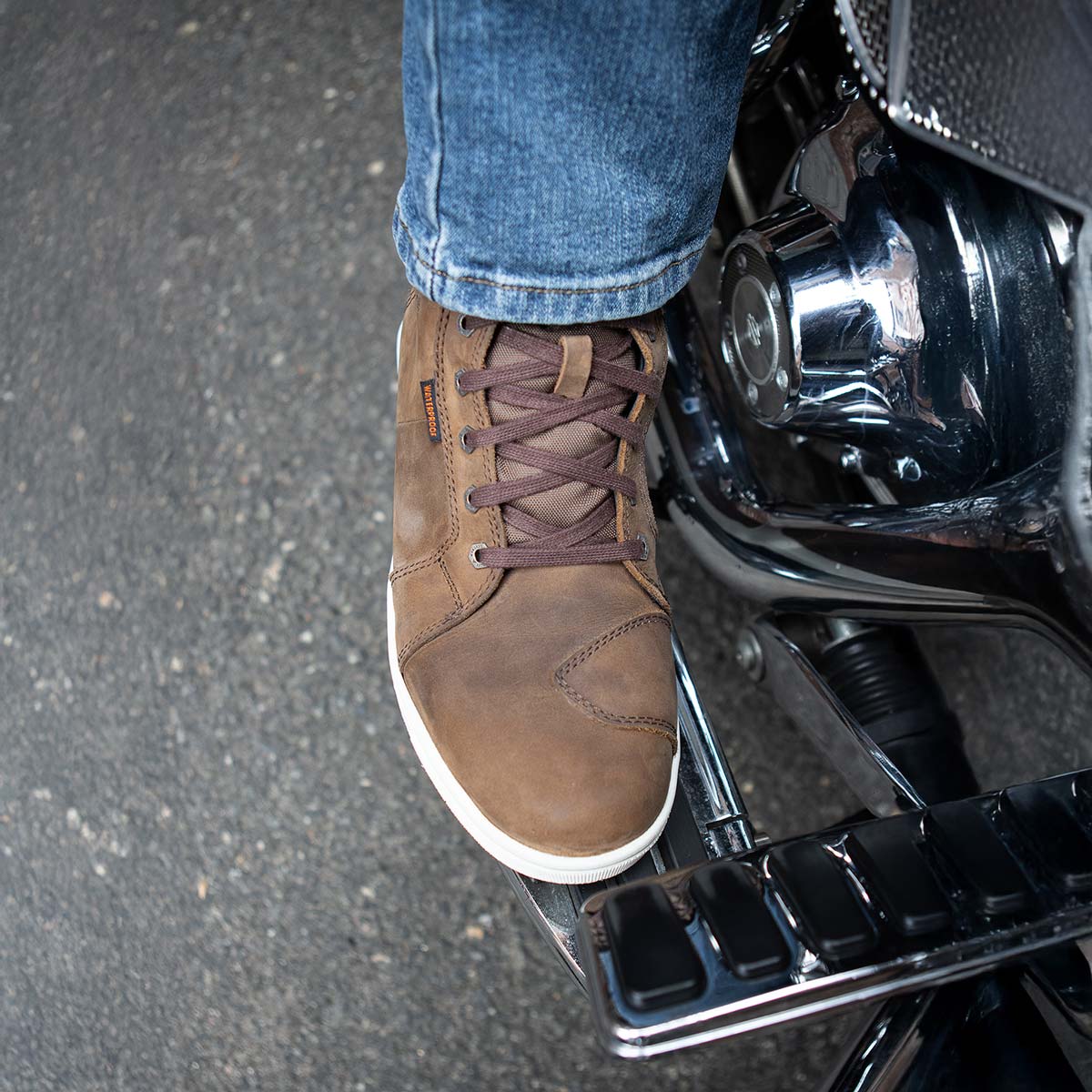 Zapatos informales para montar Milwaukee de cuero reforzados para motociclista callejero para hombre - Imagen 43 de 84