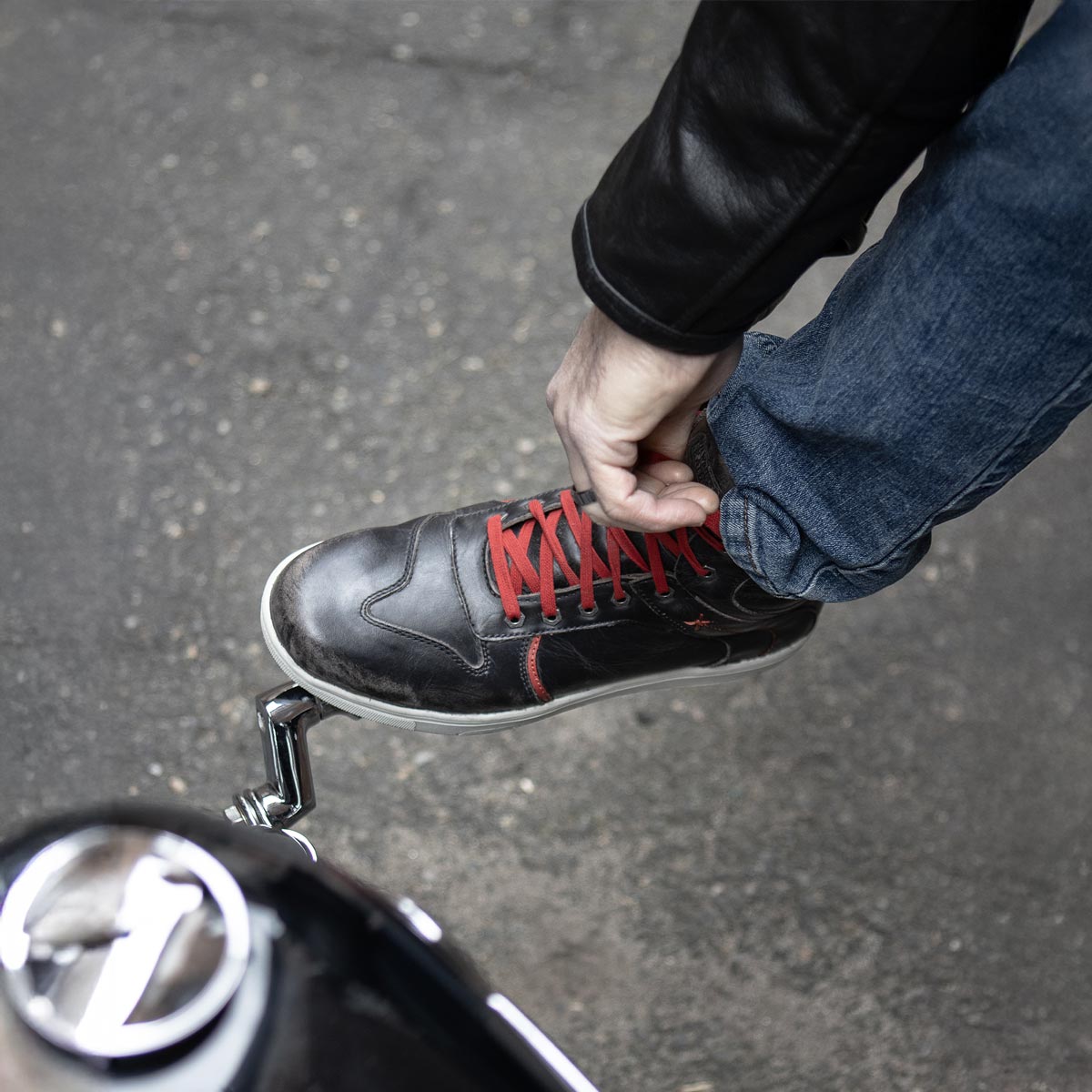 Zapatos informales para montar Milwaukee de cuero reforzados para motociclista callejero para hombre - Imagen 17 de 84