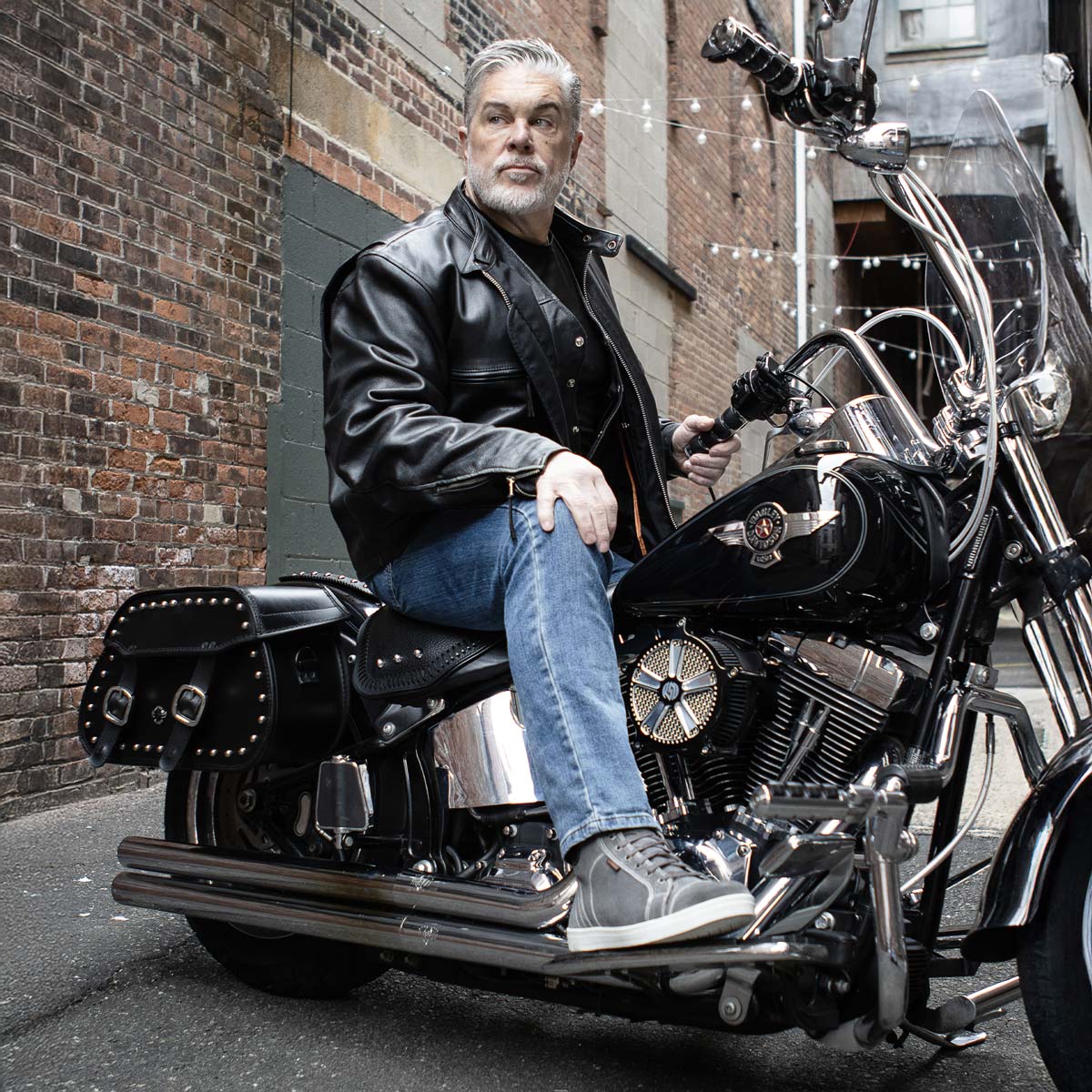 Zapatos informales para montar Milwaukee de cuero reforzados para motociclista callejero para hombre - Imagen 28 de 84