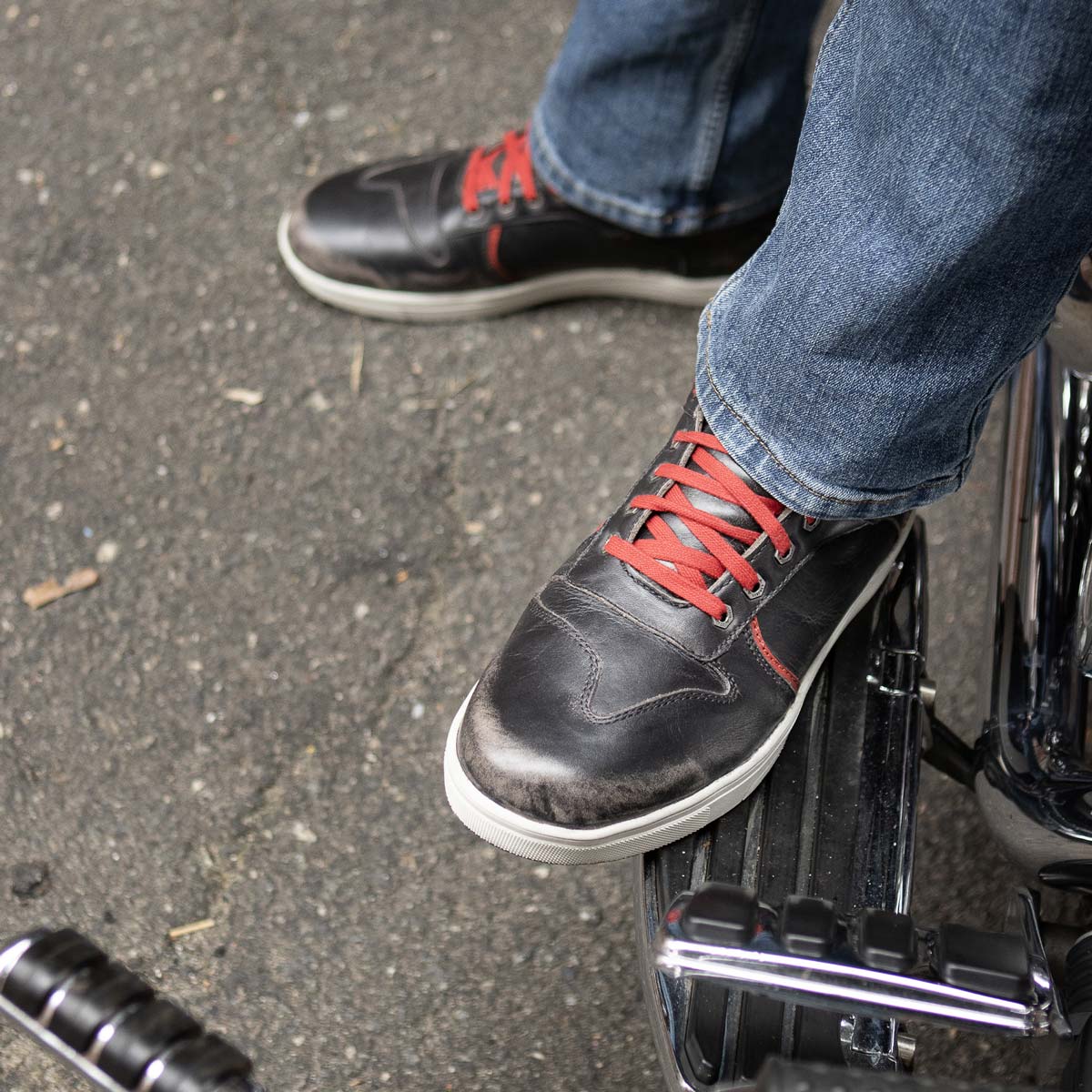 Zapatos informales para montar Milwaukee de cuero reforzados para motociclista callejero para hombre - Imagen 18 de 84