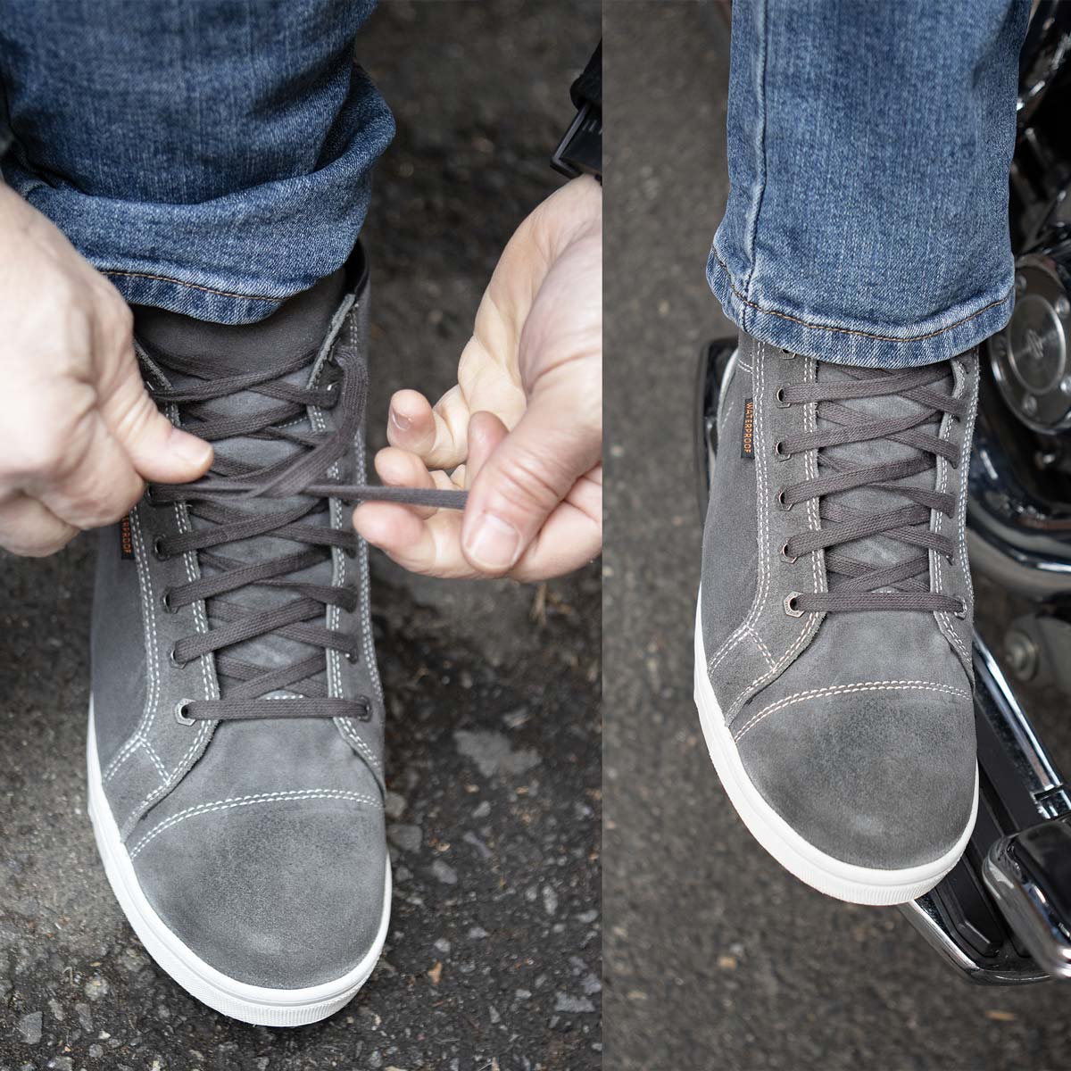 Zapatos informales para montar Milwaukee de cuero reforzados para motociclista callejero para hombre - Imagen 29 de 84