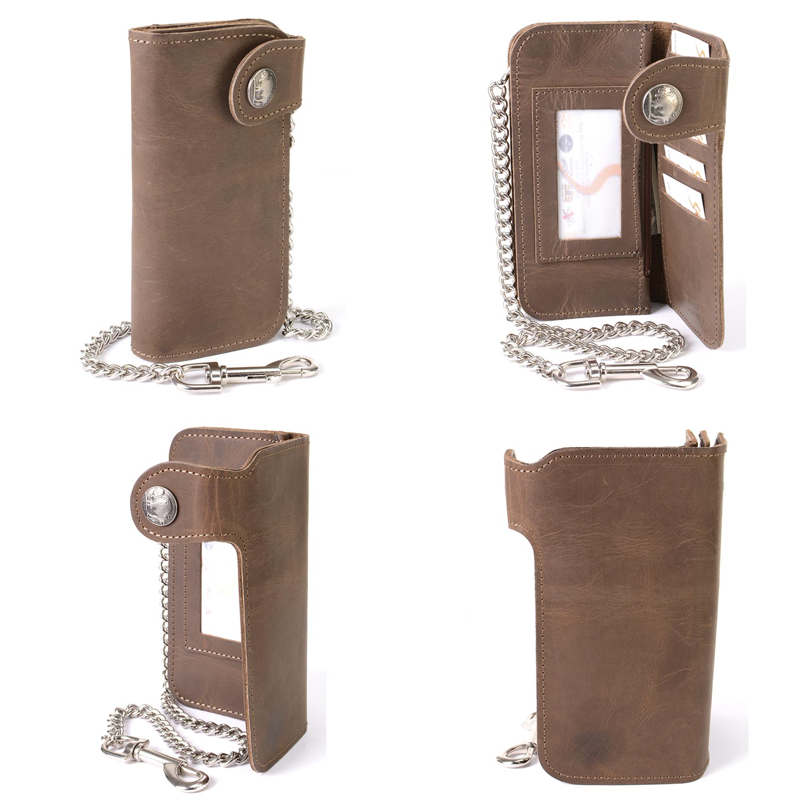 Milwaukee Leather Men's Genuine Leather Bi-Fold Biker Wallets w/ Anti-Theft - Imagen 113 de 234