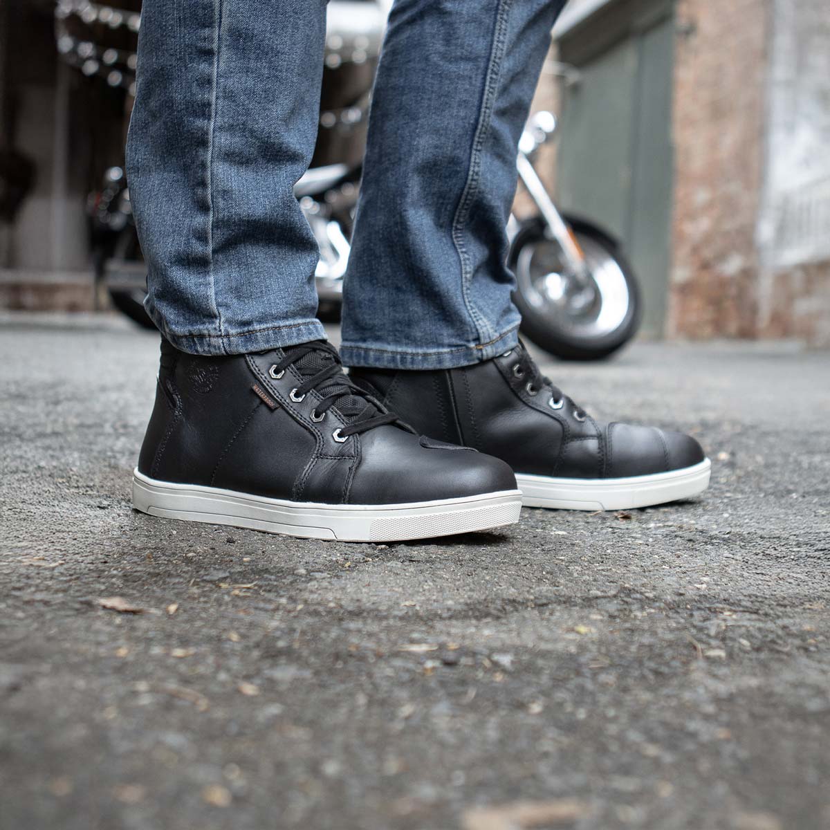 Zapatos informales para montar Milwaukee de cuero reforzados para motociclista callejero para hombre - Imagen 53 de 84