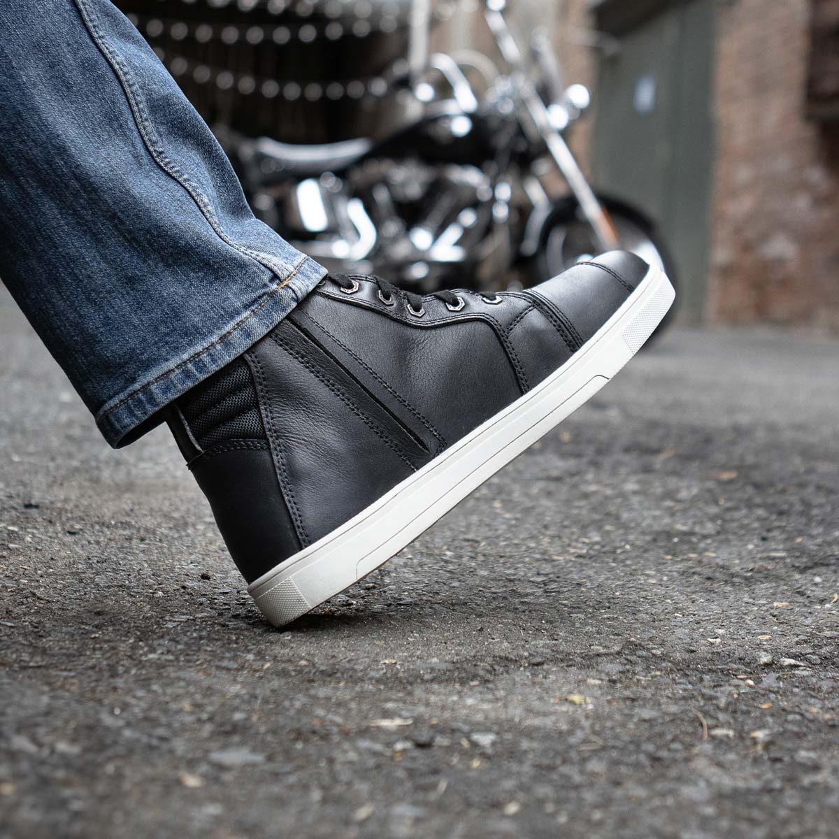 Zapatos informales para montar Milwaukee de cuero reforzados para motociclista callejero para hombre - Imagen 54 de 84