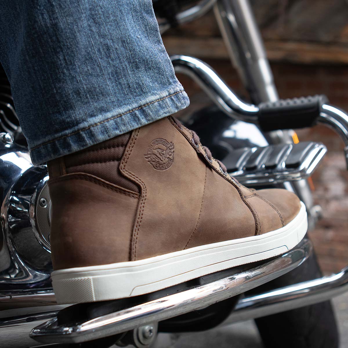 Zapatos informales para montar Milwaukee de cuero reforzados para motociclista callejero para hombre - Imagen 45 de 84