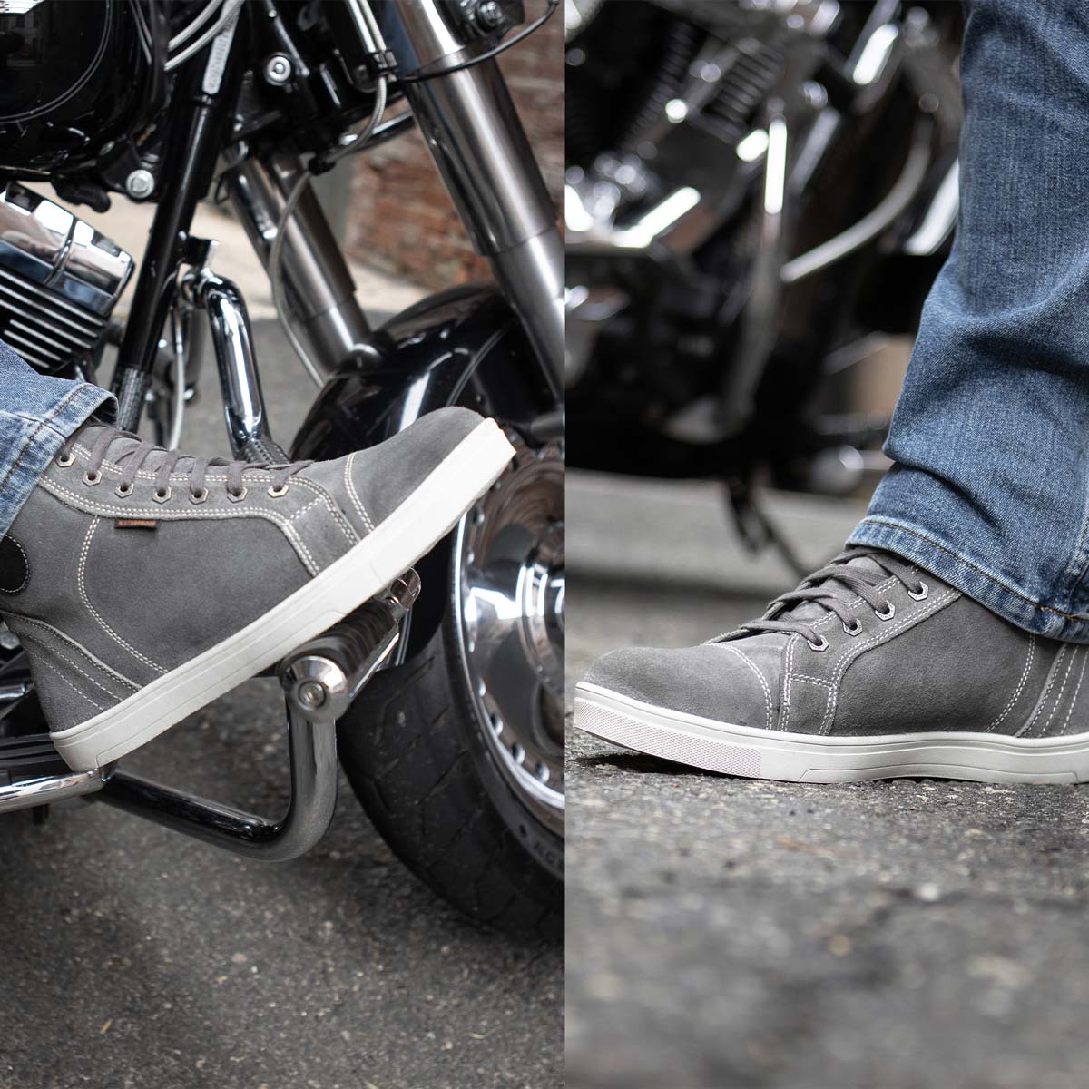 Zapatos informales para montar Milwaukee de cuero reforzados para motociclista callejero para hombre - Imagen 30 de 84
