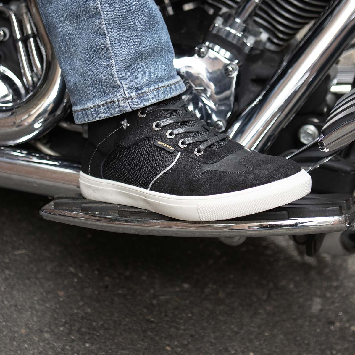 Zapatos informales para montar Milwaukee de cuero reforzados para motociclista callejero para hombre - Imagen 66 de 84