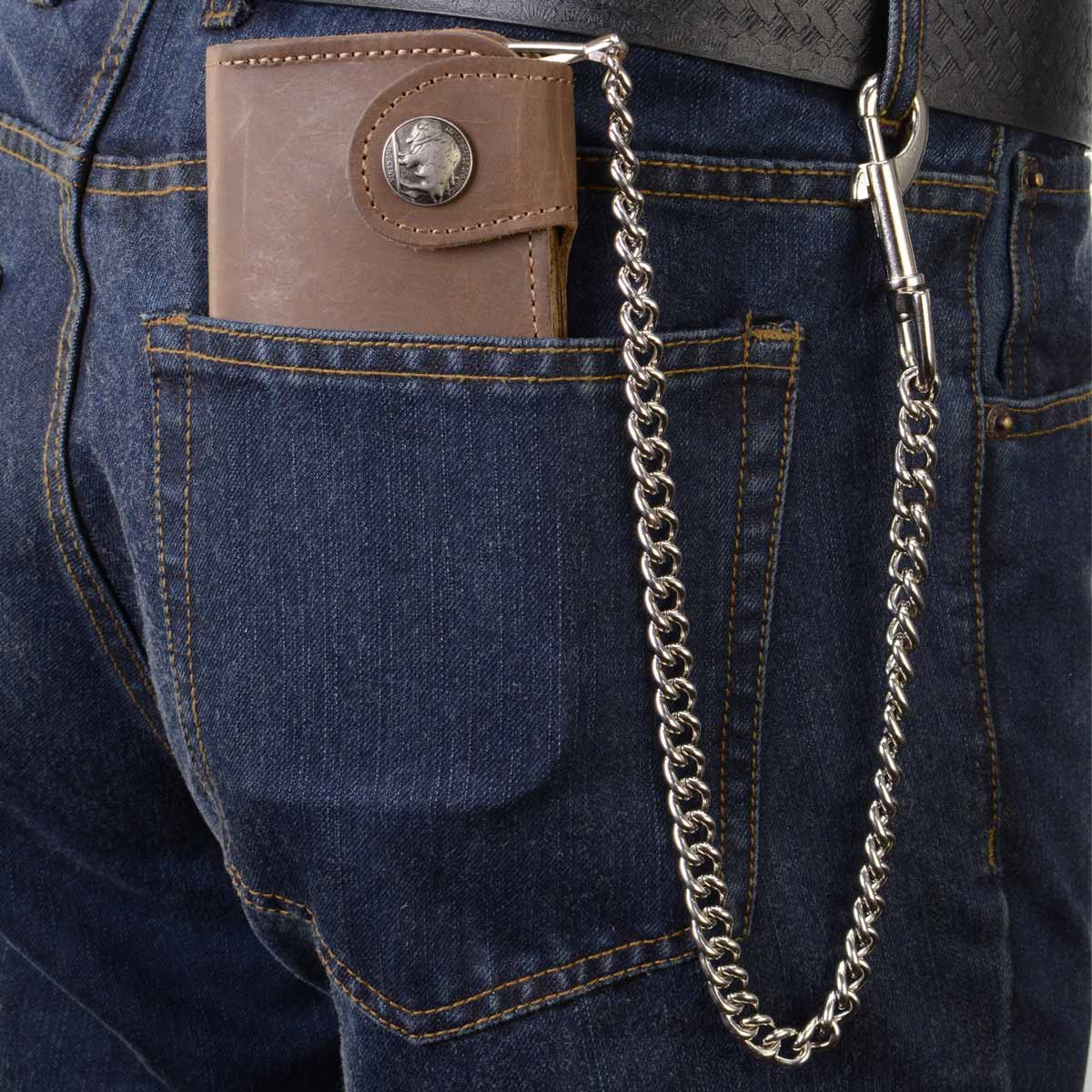 Milwaukee Leather Men's Genuine Leather Bi-Fold Biker Wallets w/ Anti-Theft - Imagen 108 de 234