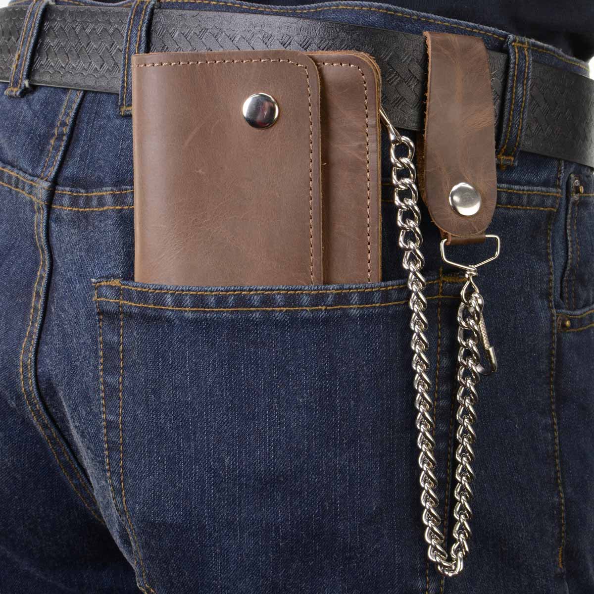 Milwaukee Leather Men's Genuine Leather Bi-Fold Biker Wallets w/ Anti-Theft - Imagen 134 de 234