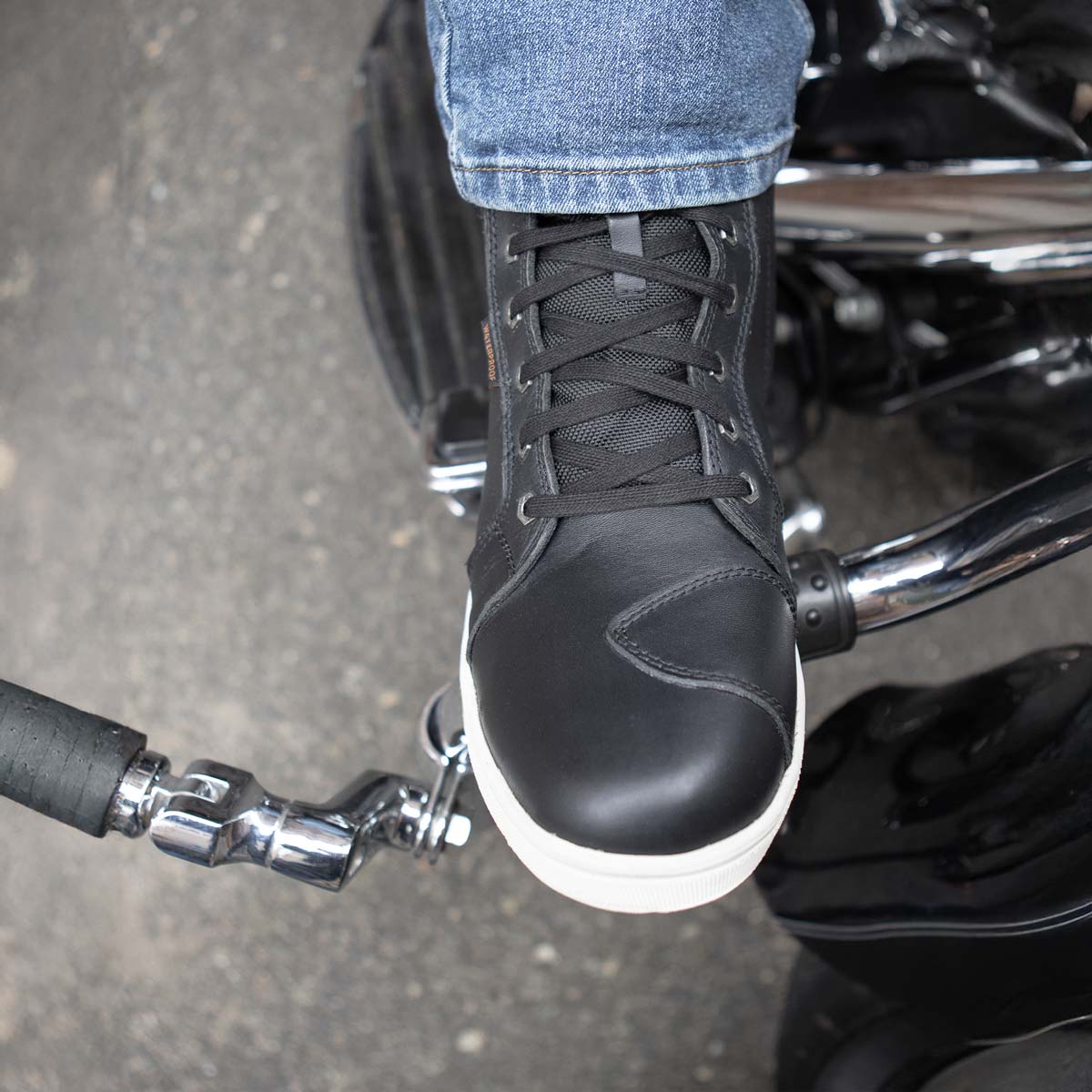 Zapatos informales para montar Milwaukee de cuero reforzados para motociclista callejero para hombre - Imagen 55 de 84