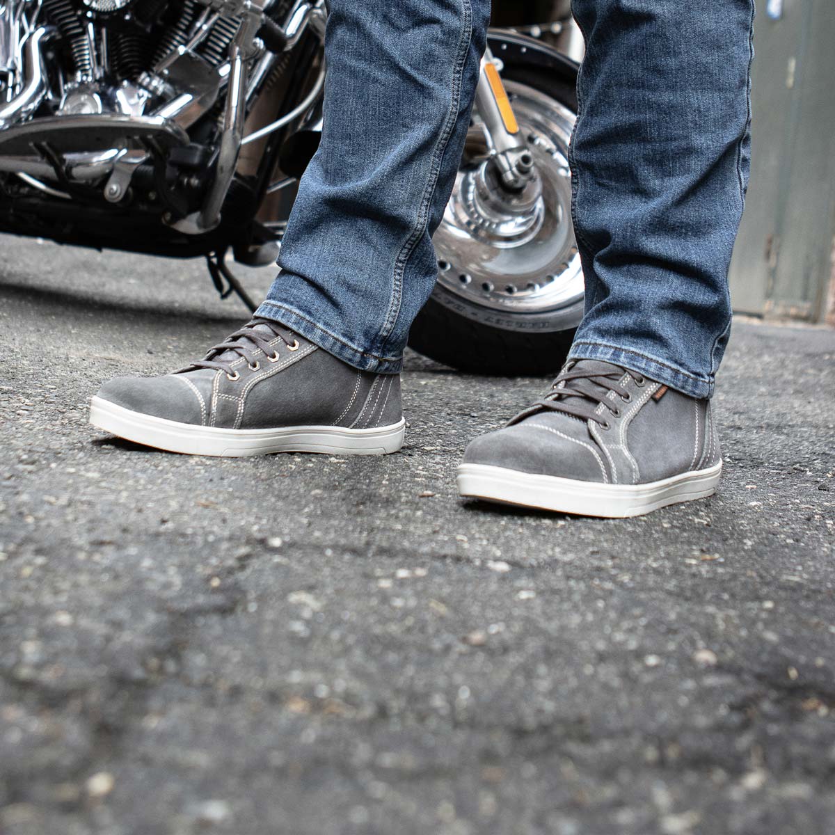 Zapatos informales para montar Milwaukee de cuero reforzados para motociclista callejero para hombre - Imagen 31 de 84